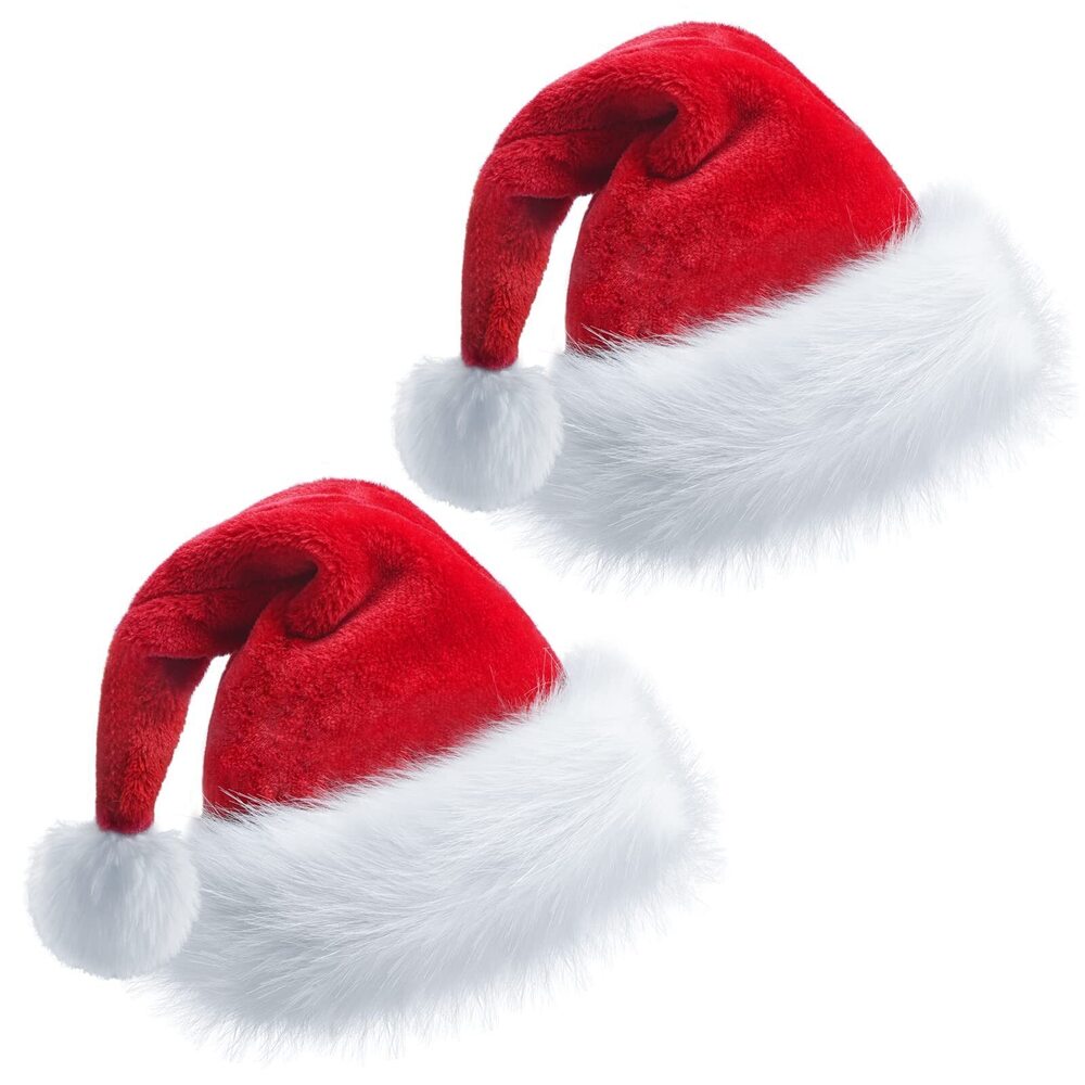 7028 Santa Hat for Adults,Christmas Hat Unisex Thicken Xmas Holiday Claus